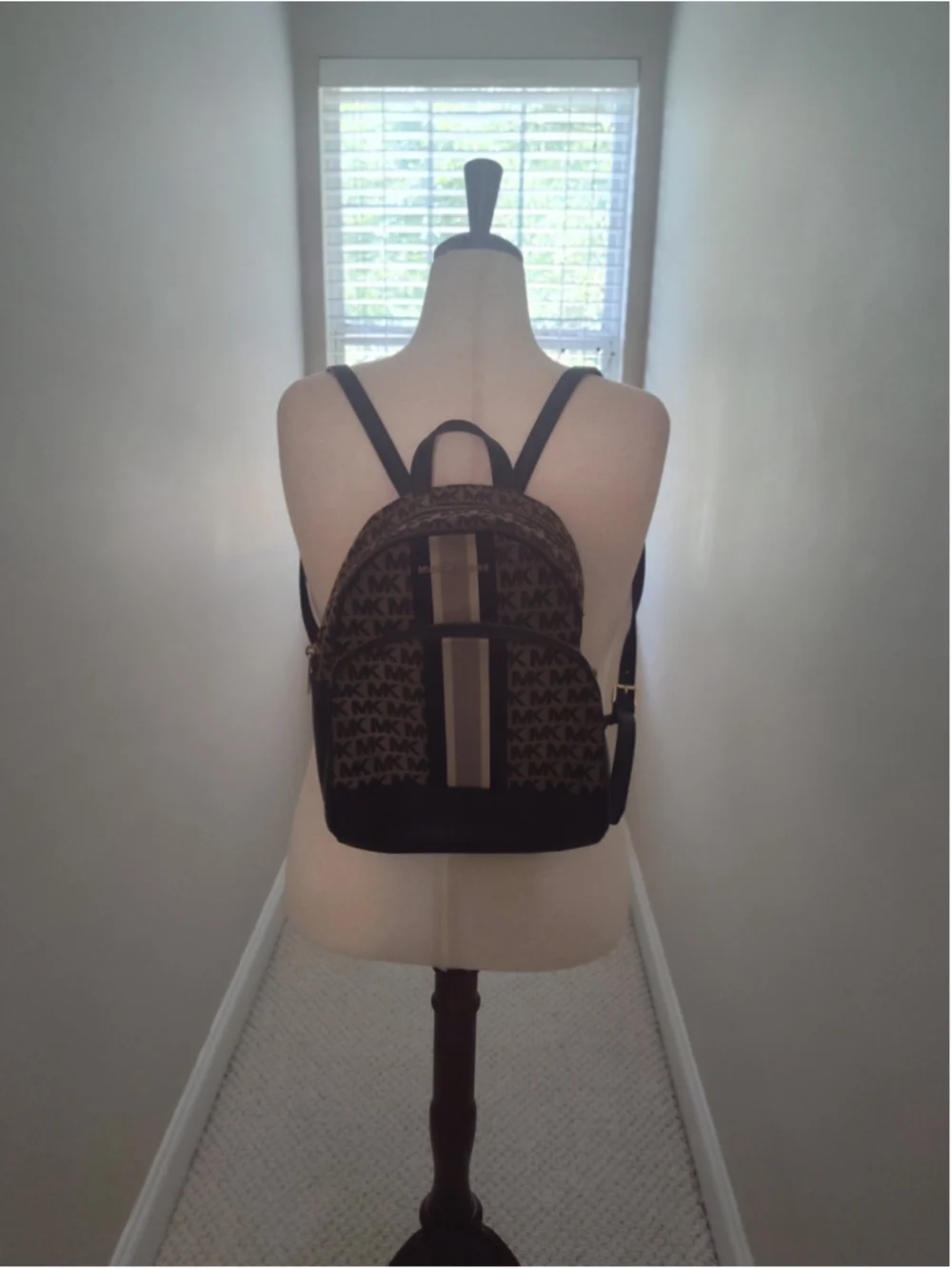 Women's Michael Kors Backpack One Size Black and Beige
